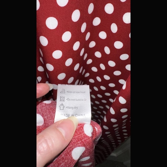 LILBETTER Women V-Neck Polka Dot Print Spaghetti Strap Boho Long Maxi Dress NWT - Picture 7 of 8